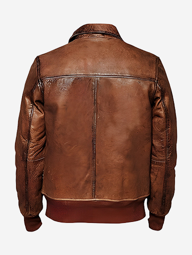 Mens Elio Brown Waxed Biker Leather Jacket