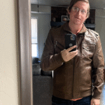 Dark Brown Hooded Leather Jacket For Men