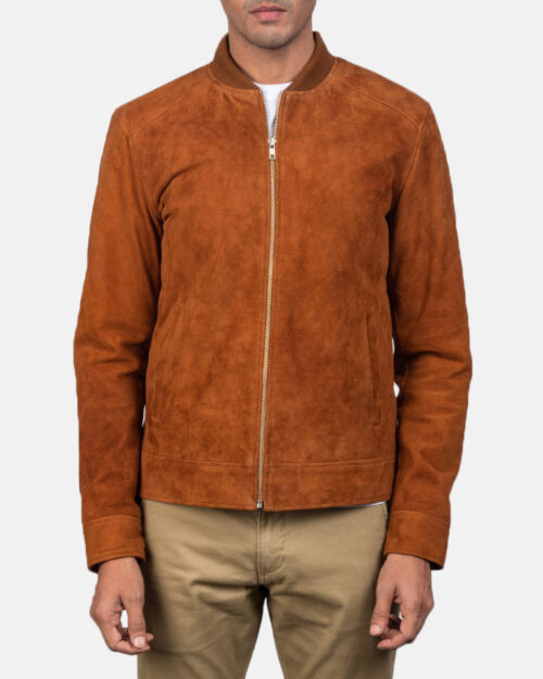 Canyon Brown Suede Bomber Jacket