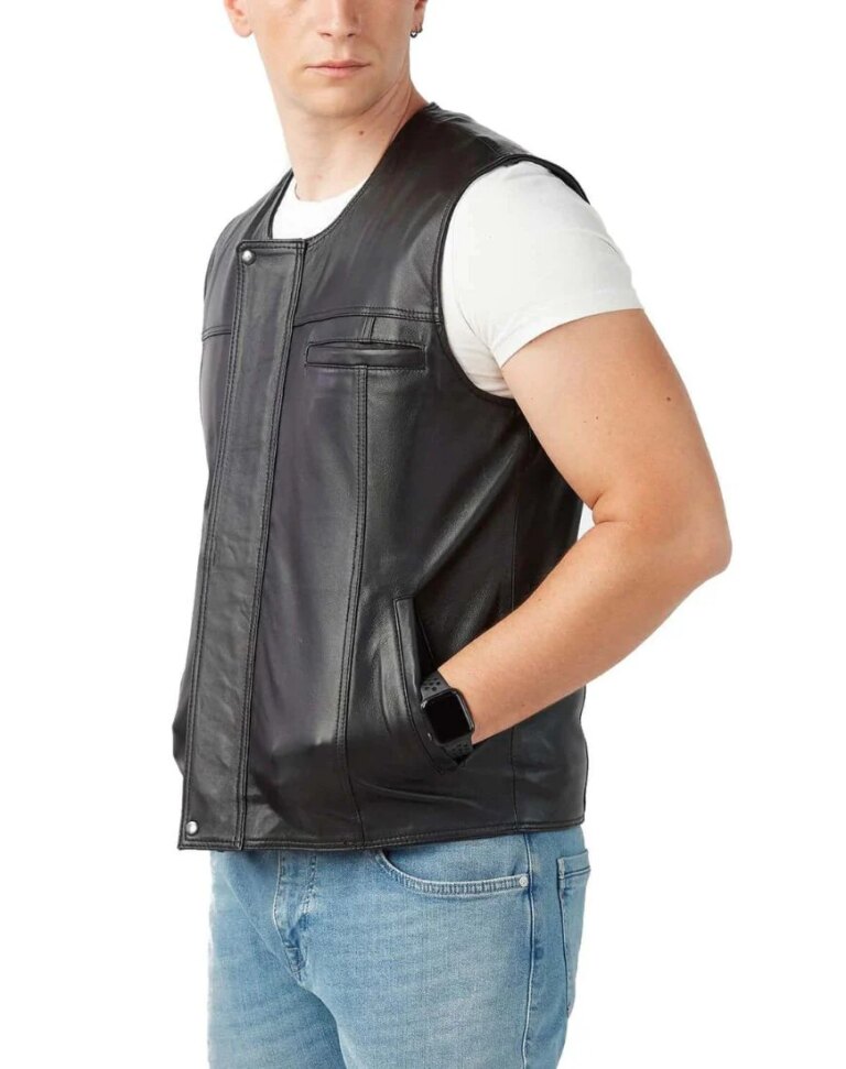 Men_sFuegoBlackLeatherVestside2