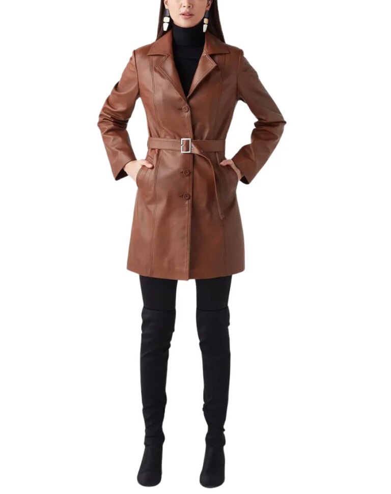 Women_sCelesteBrownLeatherTrenchCoatfront