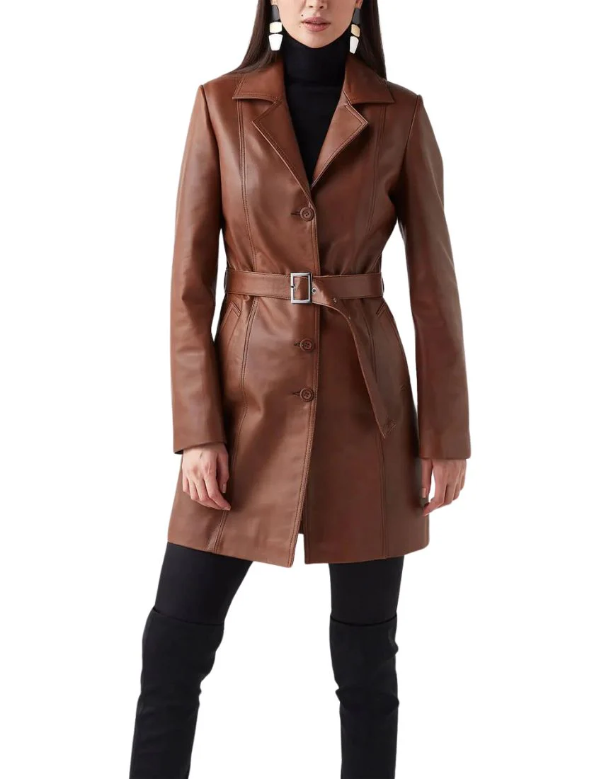 Women_sCelesteBrownLeatherTrenchCoatfront2